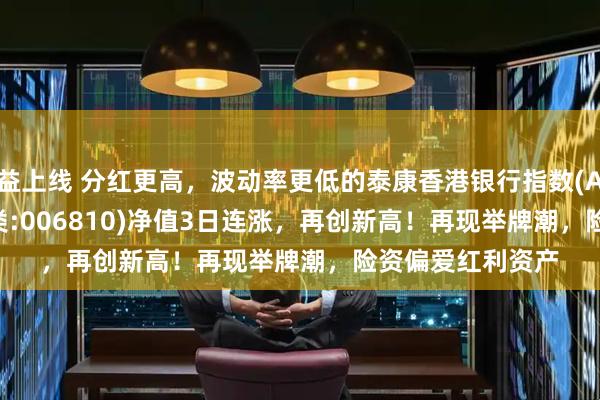 益上线 分红更高，波动率更低的泰康香港银行指数(A类:006809；C类:006810)净值3日连涨，再创新高！再现举牌潮，险资偏爱红利资产